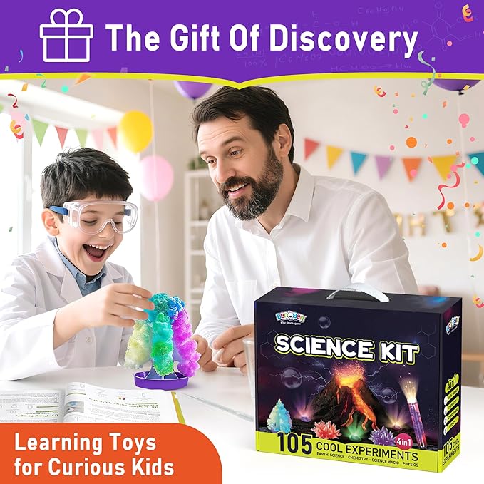 BenBen Science Kits for Kids Age 8-12, 105 Experiments Educational Toy, STEM Toys for 6 7 8 Year Old Boys Girls Christmas Birthday Gift, Science Kits for Kids Age 5-7, Chemistry Set for Homeschooling