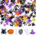 Halloween Sensory Bin Filler,300 Pcs Mini Acrylic Pumpkin Ghost Skull Gems Vase Fillers for Halloween Centerpieces Table Decorations,Table Scatters,Preschool Counting and Craft