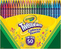 Crayola Twistables Colored Pencil Set (50ct), Stocking Stuffer for Kids & Teens, No Sharpen Colored Pencils For Kids Coloring Books, Drawing & Sketching, 4+