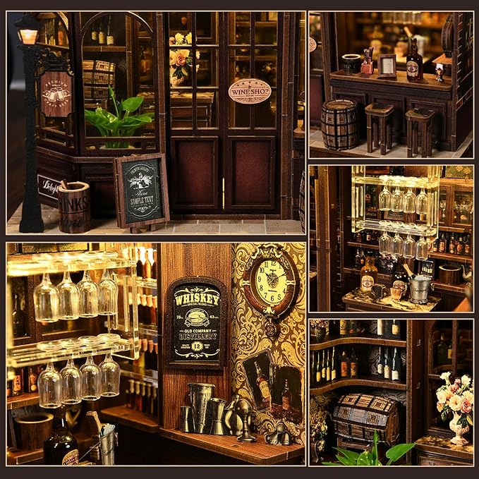 Book Nook Kit for Adults, 3D DIY Wooden Holiday Theme Miniature House Craft Kit Bookshelf Christmas Decor Halloween Birthday Gift