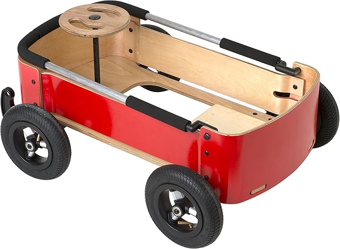 Wishbone Wagon 3in1, My First Wagon in Classic Red for Outdoors, Soap Box Racer and Foot to Floor Car, Push and Pull, Ages 12 months to 10 years