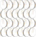 24 Set Tambourine for Adults Wooden Hand Held Drum with Metal Jingles, Gift Tags, White I Love You Printed Ribbon Percussion Gift Musical Instrument for Church Wedding Party Favor (8 Inch)