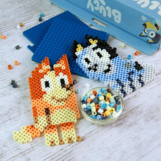 Perler 80-57254 Bluey Fused Bead Craft Activity Kit with 6 Projects, Multicolor, 2004 Pieces