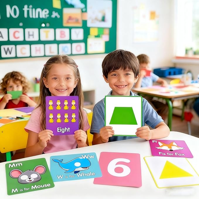 46 PCS Alphabet Flash Cards,Giant ABC Animal Flash Cards for Toddler,46 Lowercase and Uppercase Letter Cards,Educational Learning Games for Kids,Preschool Kindergarten Toys