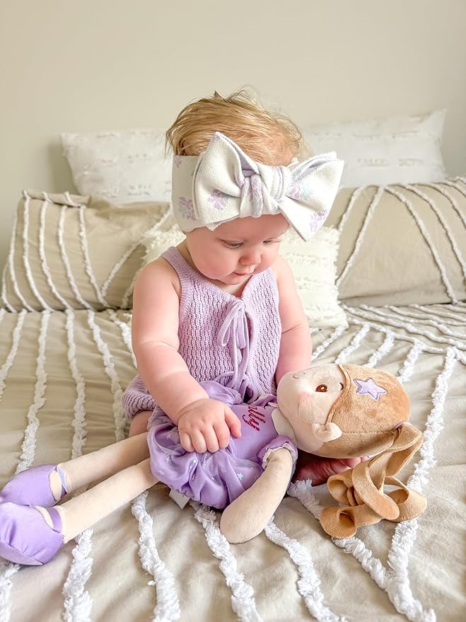 LeyaDoll Personalized Soft Baby Doll Toys for Girls (16''), My First Christmas Dolls, Leya Doll Baby Rag Doll Plush Toys for Toddler Kids Infants -Princess Starlet Light Purple