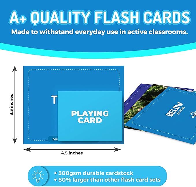 599 Vocabulary Builder Flash Cards Bundle Vol 1 & 2, Educational Photo Cards for Speech Therapy, ESL, Autism, Homeschool & Kids Includes Emotions, Go Together Opposites, Nouns, Prepositions and Verbs