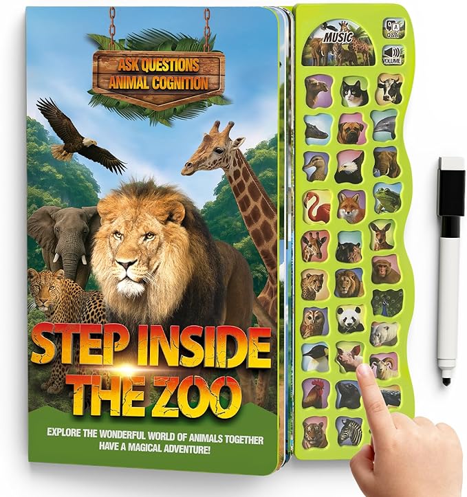 Listen & Learn: 30 Animal Sounds Book - Educational Learning Toys Gift for Boys Girls Toddlers Busy Book