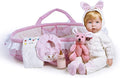 Paradise Galleries Realistic Reborn Baby Doll with Bassinet 9 Piece Gift Set, 17-Inch Birthday Gift for Kids Ages 3 and Up - Molly & Fluffy