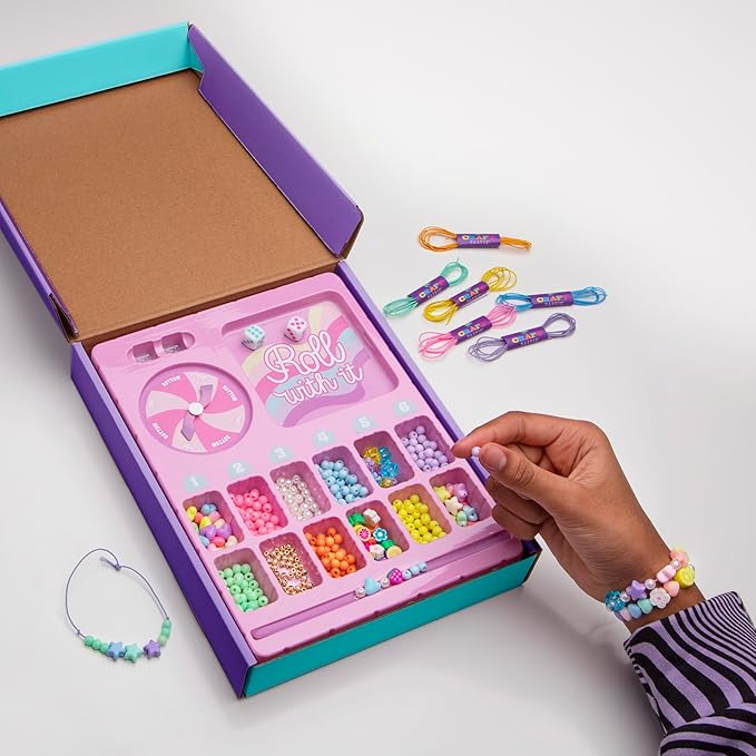 Craft-tastic - DIY Chance Bracelets - Friendship Jewelry Bracelet Making Craft Kit with a Spinner and Dice - for Girls and Kids Ages 8, 9, 10, 11 and Up