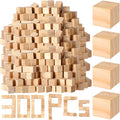 Barydat 300 Pcs 0.5 in Wooden Cubes,Unfinished Wooden Blocks for Crafting Natural Craft Wood Square Blank Cube for DIY Project Baby Showers