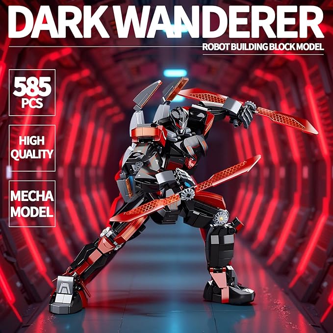 Wanderer Mech Robot Building Block Sets Dark Robot with 2 Weapons Forms Destroy Warrior City Action Mechs Model Kit Toys Gift for Adults and Kids Boys 6 7 8 10+ 585 Pieces