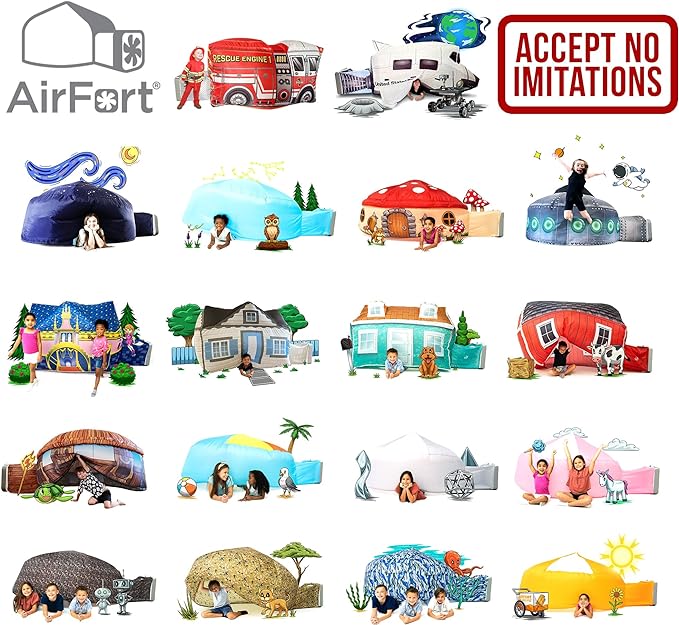 The Original Patented AirFort - Build A Fort in 30 Seconds, Inflatable Fort for Kids, Play Tent for 3-14 Years, A Playhouse Where Imagination Runs Wild, Fan not Included (Ladybug)