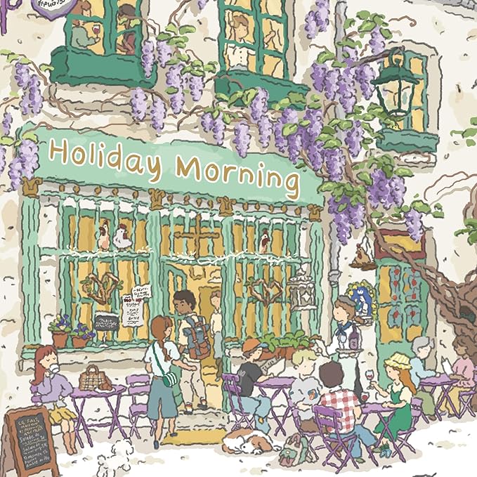 MOMIBOOK Puzzles for Adults 1000 Piece Jigsaw Puzzles of Holiday Morning, Painting Image Store Puzzle Difficult Challenging Hard Impossible Puzzle, Funny Toys & Games Christmas Birthday Gifts