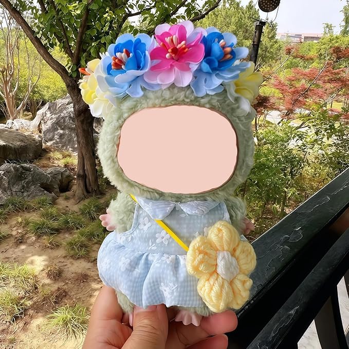 17cm Doll Clothes Set & Outfit Set (NO Doll), Premium Fashion Dresses for Dolls Accessories Suit, Luxury Chic Doll Clothing & Style Bundle (Cake Skirt-Blue)