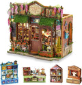 TuKIIE DIY Miniature House Kit with Furniture, 1:24 Scale Creative Room Opened & Closed Wooden Dollhouse Book Nook Plus Dust Proof for Kids Teens Adults(Dollhouse Shop)