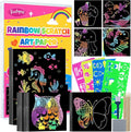 Scratch Art for Kids, Funtopia 100 Sheets Rainbow Scratch Paper, Black Scratch Off Paper Craft Kits, School Art Supplies Classroom Prizes Travel Toys Birthday Party Gifts, for Boys Girls ages 4-8 8-12