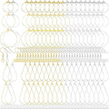 Pndeyo 700pcs Hypoallergenic Earring Making Accessories, Teardrop Round Hoop Earrings Findings Earring Hooks, Clear Rubber Earring Backs & Jump Rings for Jewelry Making- Silver & Gold