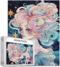 Tucocoo 1000 Piece Jigsaw Puzzles for Adults Fantasy Woman Painting Jigsaw Puzzle Celestial Goddess 1000 Pieces Puzzles for Challenging Family Activity Game Night Sky Stars Art DIY Puzzle Wall Decor
