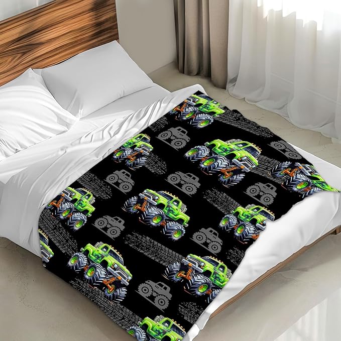 Boys Blanket Gift Truck Throw Blankets for Kids Adults, 50x60 Inches Lightweight Throw for Sofa Couch Bed Car