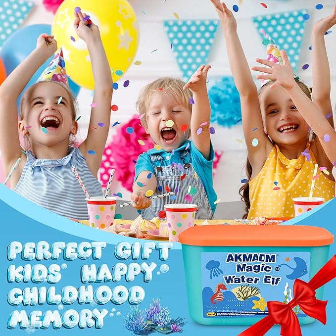 Magic Water Elf Toy Kit for Kids - Aqua Fairy Water Gel Kit - 12 Colors*60ml Squishy Maker Set - 18 Shape Molds - Arts & Crafts Water Elf Creation kit - Children's DIY Marine Life (12 Colors)