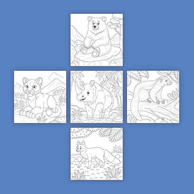 ArtPops Coloring Boxes – Pop-Up Pre-Printed Coloring Box Set – DIY Wall Art Kit for Kids – Eco-Friendly, Easy to Hang, No Frame Needed – 5-Pack, Wild Creatures