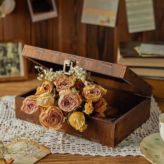 AW BRIDAL Wedding Keepsake Box with Lids, Mr and Mrs Engraved Wood Memories Box for Storage, Bridal Shower Gifts for Bride, Engagement Gifts for Couples, Wedding Gift for Bride and Groom