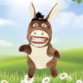 Easfan Donkey Hand Puppet Plush Animal Toy with Movable Mouth for Role Play Storytelling Preschool Teaching Birthday Gifts for Kids Boys Girls Brown, 13''