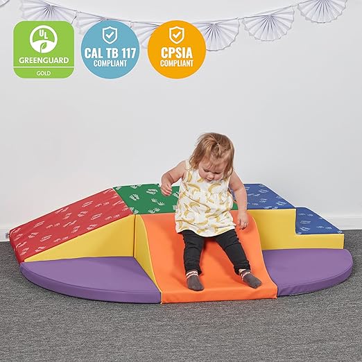 ECR4Kids SoftZone Little Me Wall Climb and Slide, Beginner Playset, Assorted