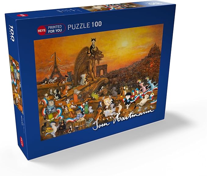 MyPuzzle Cats in Paris - Sven Hartmann - Premium 100 Piece Jigsaw Puzzle for Adults