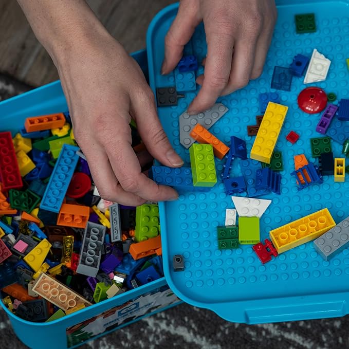 Brick Loot 1,000 Bricks Plus 70 Building Blocks Bulk Set – 1,070 Pieces with Deluxe Storage Box, Lego-Compatible Mixed Colors Classic Bricks, Creative STEM Construction Toys for Kids & Adults