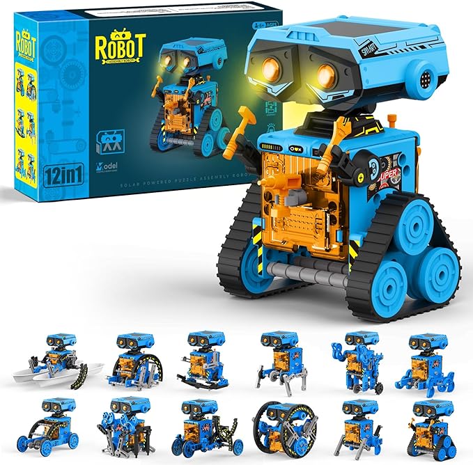 STEM Solar Power Robots Toys for Boys Aged 8-12, 12 in 1 Educational Building Science Experiment Kit for Kids, Birthday Gifts for Aged 8 9 10 11 12 13 Boys Girls Teens