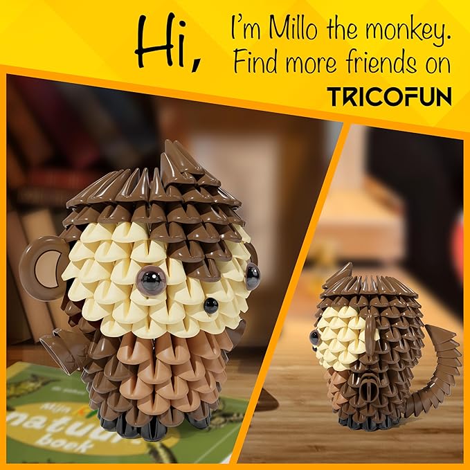 Animals 3D Soft Building Blocks - Cute Animal Kit, Pressure-Relief, STEM Educational Toys, Enhance Hands-On Skills Interlocking Building Blocks (1107-MONKEY)