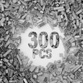 300 Piece Light Gray Bricks Bulk Assortment Pack, Dark Grey Brick Accessories for Building with 12 Size, Compatible with Lego Parts and Pieces(Color: Light Gray)