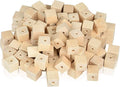 Supkiir Wood Craft Cubes - 100 Pack 1/2" Cubes with Holes, Unfinished Solid Beads Blocks for DIY Projects