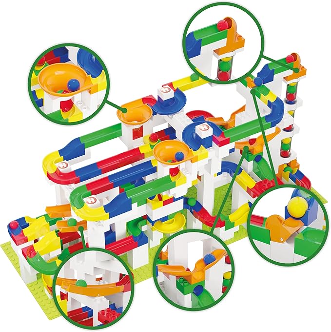 Hubelino Mega Building Box - Deluxe 585 Piece Marble Run Playset (Made in Germany)
