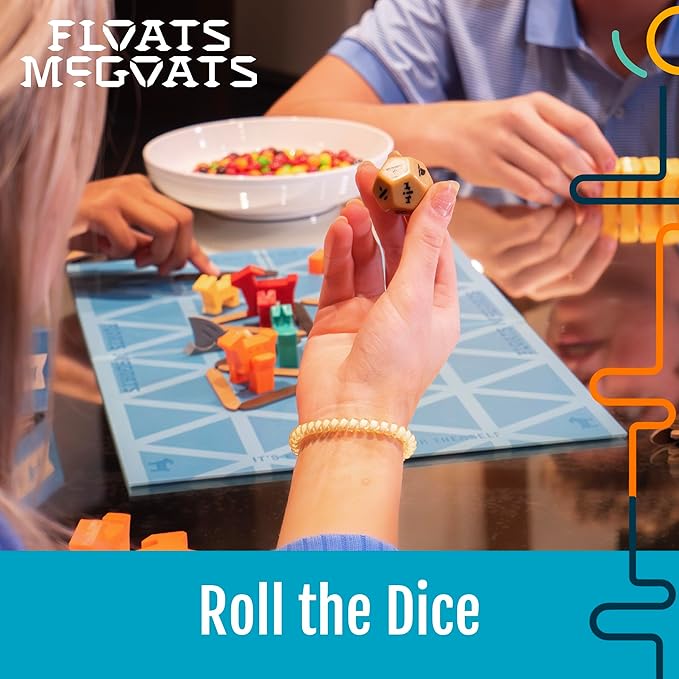 Hootenanny Games Floats McGoats Board Game | Build a Raft & Save Your Goats | Perfect for Family Games | 2-4 Players, Ages 10+