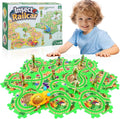 10Pcs Puzzle Racer Kids Car Track Set for Toddlers Boys, Race Tracks for Kids Ages 3-8, Puzzle Track Car Play Set, Educational Puzzles Cars Toys for 3 4 5 6 Year Old Boys (Snail)