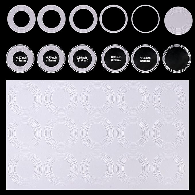 SPLF 100 Pieces 30mm Coin Capsules and 5 Sizes (17/19/21.5/25/27/29.5mm) White Protect Gasket Coin Holder Case with Plastic Storage Organizer Box for Collection Supplies
