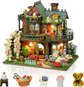 Miniature House Kit, Tiny House Kit with LED, DIY Mini House Building Kits for Adults to Building, Unique Gift for Birthday Christmas, Fairy Garden