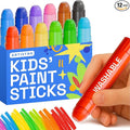 ARTISTRO 100% Washable Tempera Paint Sticks for Kids - 12 Non-toxic Paint Markers for Kids - Color Sticks with Twist Design