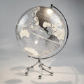 Generic Silver Earth Globe Desk Lamp, Touch Switch, Globe Diam. 25 cm, Warm White Light