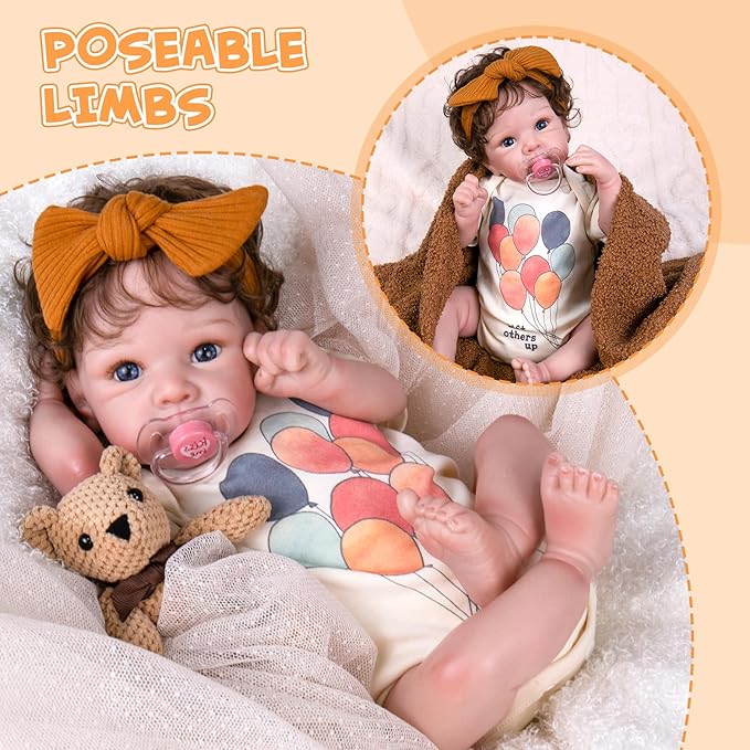 Aori Lifelike Reborn Baby Dolls - Realistic Baby Doll 20 inches Real Life Newborn Girl Doll, Coming with Gift Box Set for Girls Kids 3+