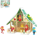 PicassoTiles Magnetic Tile Christmas Holidays Cottage Building Set with Santa Elves Nutcracker 6 Character Figures STEM Educational Construction Toy Winter Magnet Block Gift for Kids Age 3 Plus PTQ08