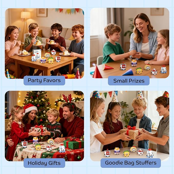 HIGH GODO Food Party Favors Building Set, Mini Food Collectible Decor Model Kits, Goodie Bag Stuffers, Classroom Small Prize Toys Gifts for Adults Kids Girls Boys Age 8+ (6 Pack)