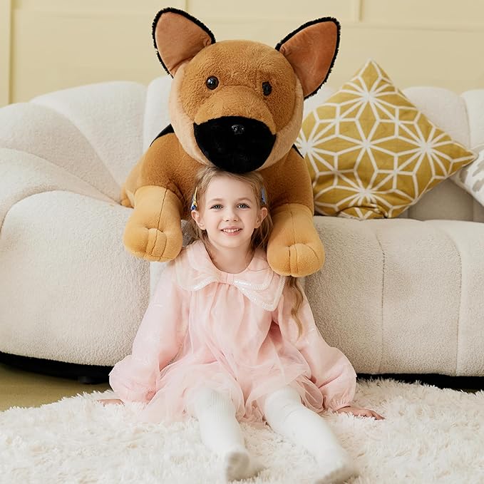 IKASA Giant German Shepherd Dog Stuffed Animal Plush Toy,Big Large Jumbo Soft Toys,30" Cute Huge Size Fluffy Plushy Fat Plushie,Gifts for Kids