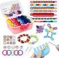 spcozgil Rubber Band Bracelet Making Kit, 1200+ Rainbow Elastic Cloth Loom Bands in 12 Colors, Weaving Loom Bracelets Kits for Girls, DIY Arts and Crafts Toys Christmas Birthday Gift for Kids