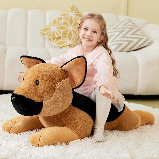IKASA Giant German Shepherd Dog Stuffed Animal Plush Toy,Big Large Jumbo Soft Toys,30" Cute Huge Size Fluffy Plushy Fat Plushie,Gifts for Kids