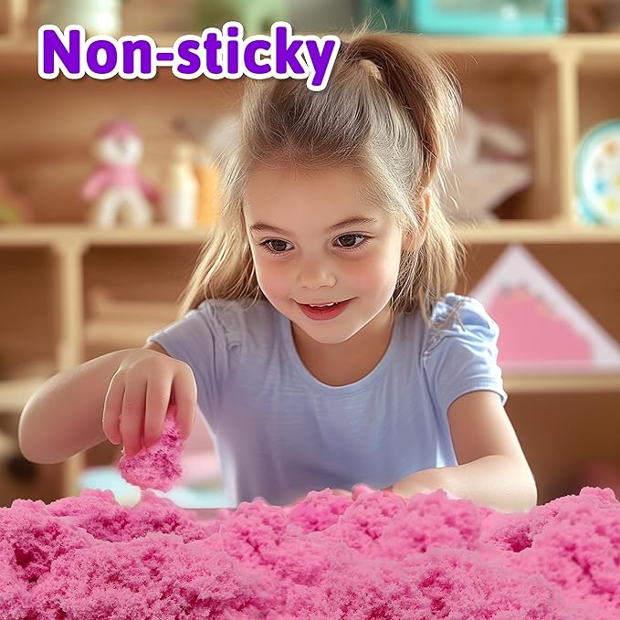Colorful Stretchy Sensory Sand Kit,Value Pack of 5 Colored Moldable Play Sand for Kids,Bulk Refill for Sensory Bin,Sensory Toys for Molding,Perfect Travel Toys for Girls and Boys Ages 3+
