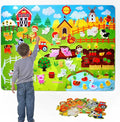 Felt Board for Toddlers Play Farm Animals Story Sets, Large Wall Activity Busy Board for Kids, Montessori Toys, Barnyard Theme Interactive Sensory Toys, Preschool Learning Play Kit, Classroom