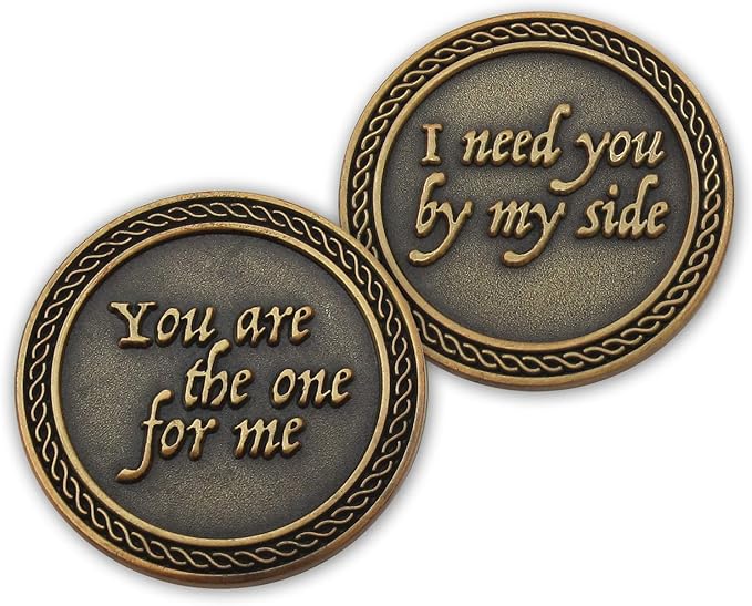 Bulk Set of 3 Romantic Love Expression Coins, You are The One for Me, I Need You by My Side, Anniversary Pocket Tokens for Date Night, Love Gift for Men & Women, from Him or Her